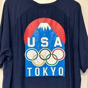 Men's Team Apparel USA Olympic Tokyo 2020 Blue Performance Shirt Size XXL EUC